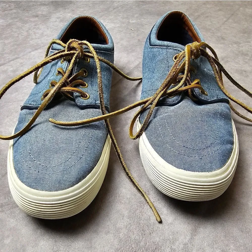 Men's POLO Ralph Lauren Canvas Oxford Shoes Size 8.5 FAXON LOW‎